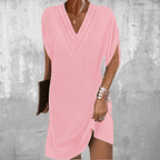 Olivia | Elegant V-Neck Flattering Fit Summer Dress for Weddings - Eliza-Warszawa