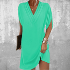 Olivia | Elegant V-Neck Flattering Fit Summer Dress for Weddings - Eliza-Warszawa