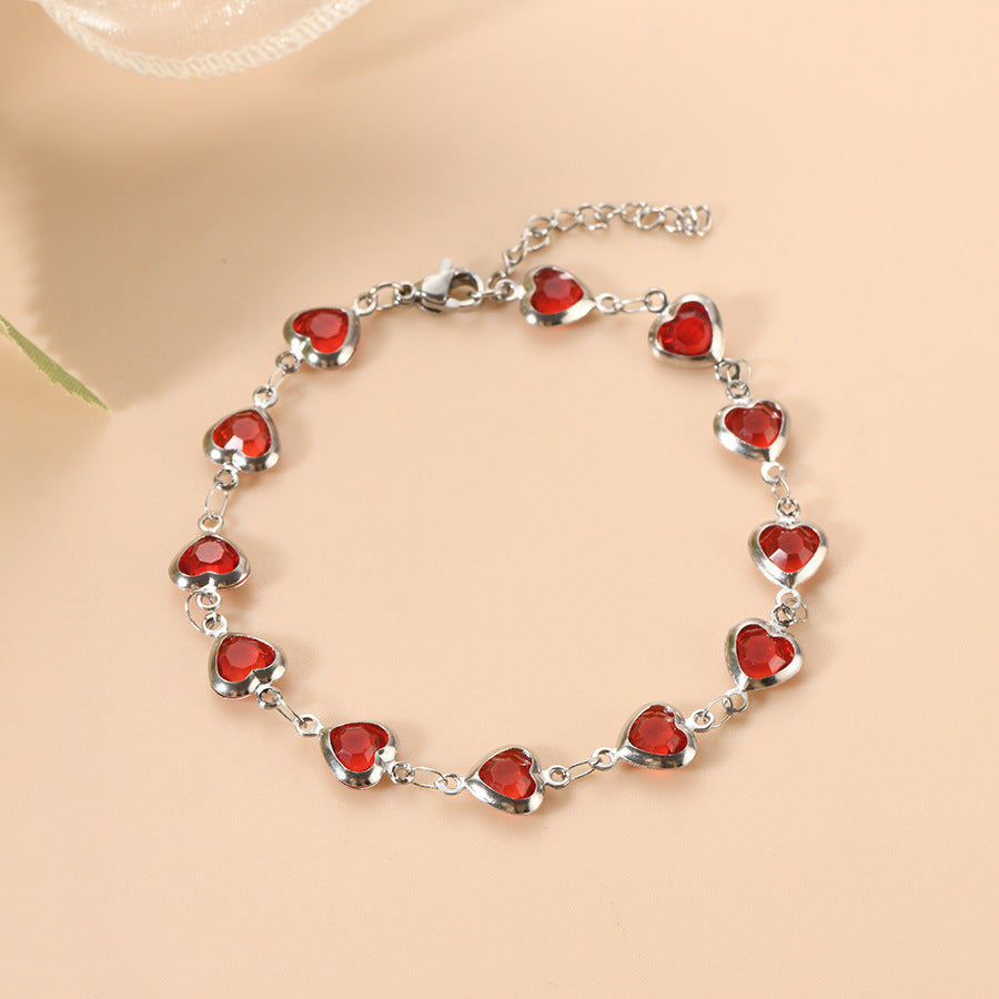 Ophelyra Garnetelle Bracelet | White Gold - Eliza-Warszawa