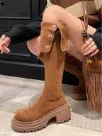 Over the knee boots brown long boots knight boots - Eliza-Warszawa