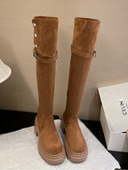Over the knee boots brown long boots knight boots - Eliza-Warszawa