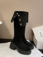 Over the knee boots brown long boots knight boots - Eliza-Warszawa