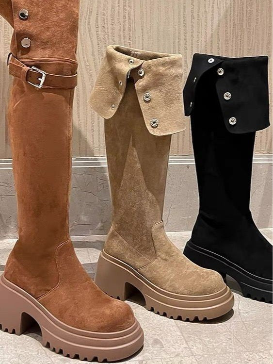 Over the knee boots brown long boots knight boots - Eliza-Warszawa