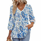 Paloma™ | Flowy 3/4 Sleeve Blouse - Eliza-Warszawa