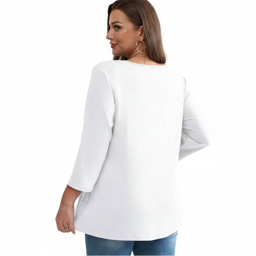 Paloma™ | Flowy 3/4 Sleeve Blouse - Eliza-Warszawa