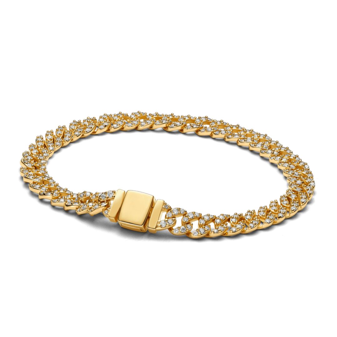 Pave Cuban Bracelet | White Gold - Eliza-Warszawa