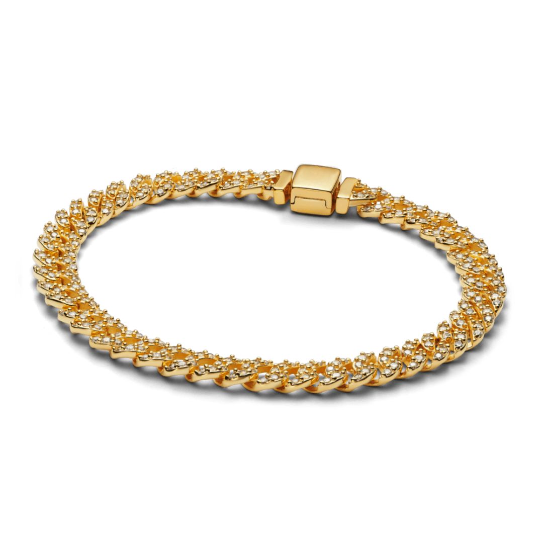 Pave Cuban Bracelet | White Gold - Eliza-Warszawa