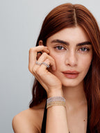 Pave Cuban Bracelet | White Gold - Eliza-Warszawa