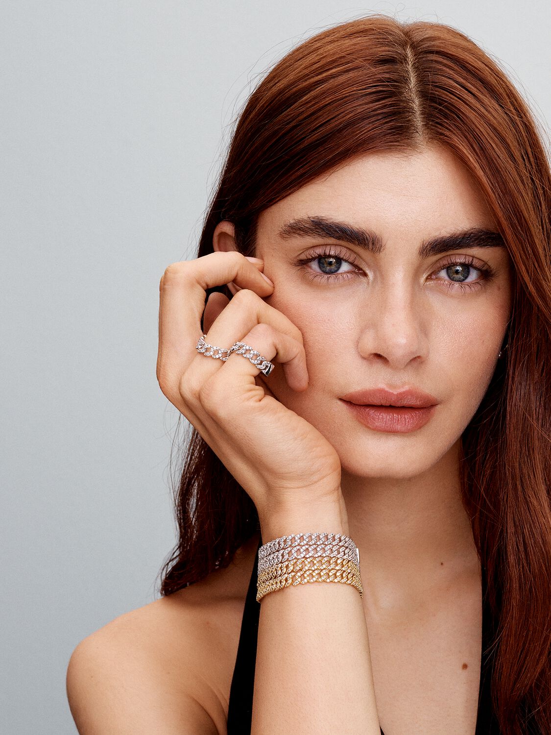 Pave Cuban Bracelet | White Gold - Eliza-Warszawa