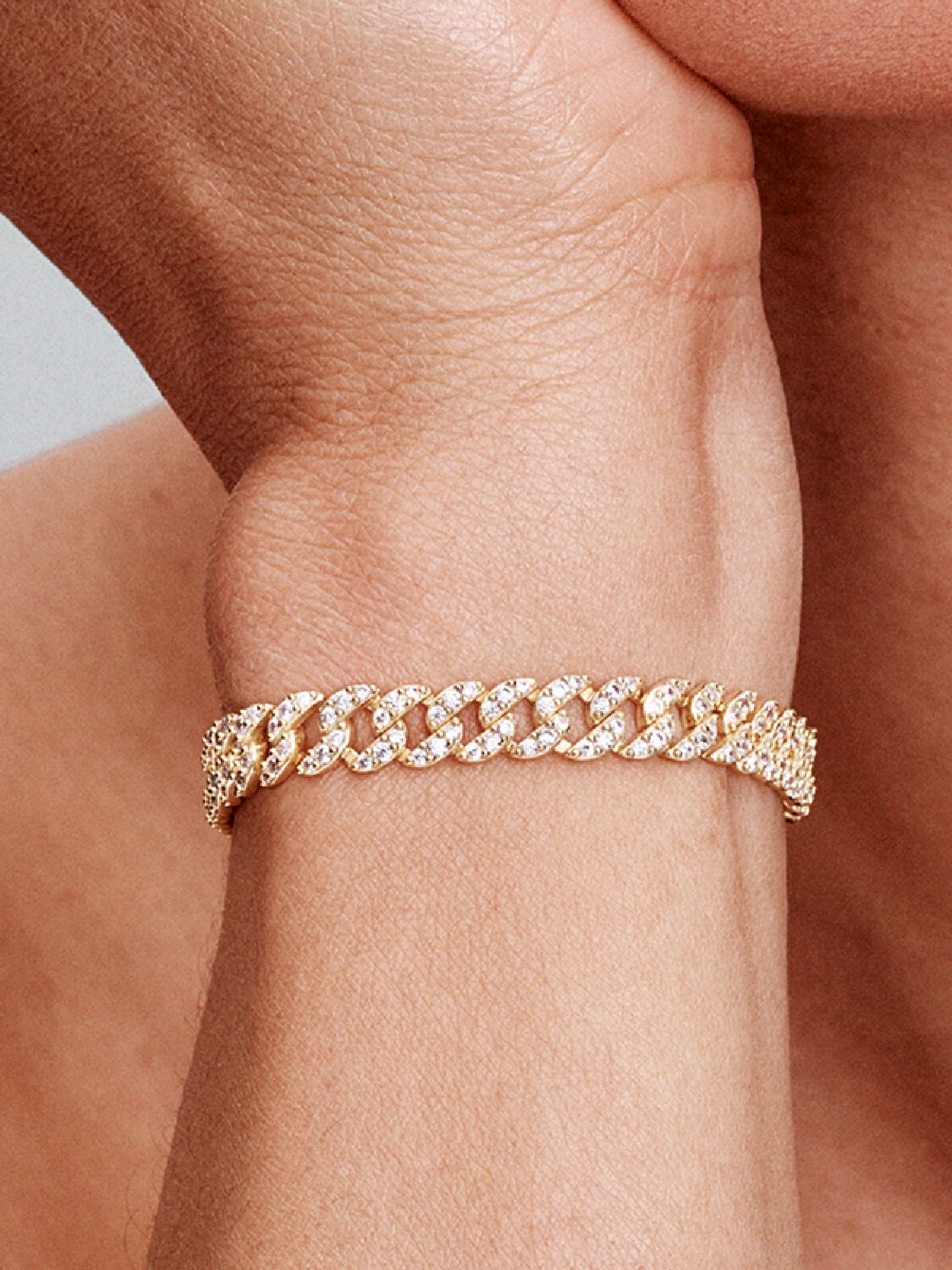 Pave Cuban Bracelet | White Gold - Eliza-Warszawa