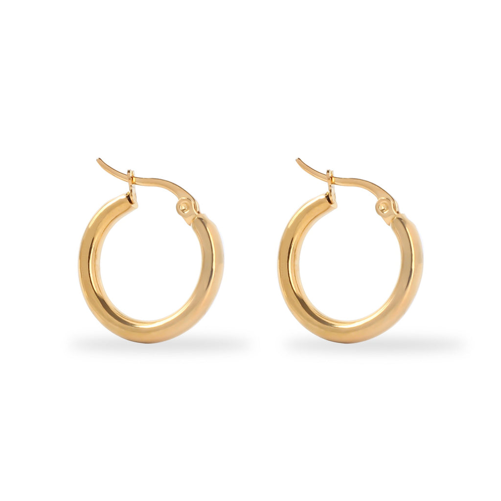 Polished Silver Classic Hoop Earrings - Eliza-Warszawa