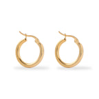 Polished Silver Classic Hoop Earrings - Eliza-Warszawa