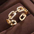 Radiant Bond Chain Gold Ring - Eliza-Warszawa