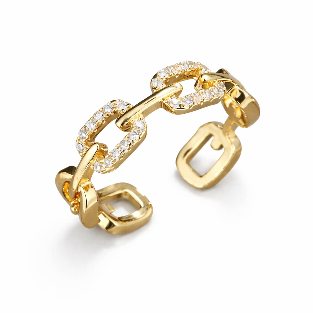 Radiant Bond Chain Gold Ring - Eliza-Warszawa