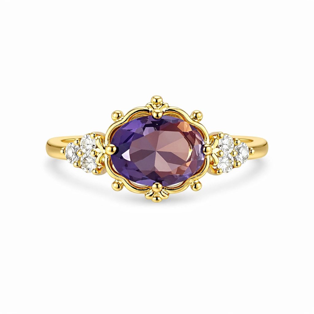 Radiant Purple Gold Ring