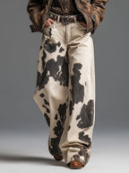 Retro And Fashionable Western Style Cow Pattern Pants - Eliza-Warszawa