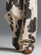 Retro And Fashionable Western Style Cow Pattern Pants - Eliza-Warszawa