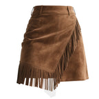 Retro Western Suede Short Skirt - Eliza-Warszawa