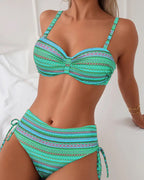 Rose™ | Two Piece Swimsuit with Striped Print - Eliza-Warszawa