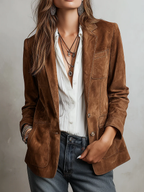 Roxy Retro Jacket | Eco-Friendly Suede, Vintage Design - Eliza-Warszawa