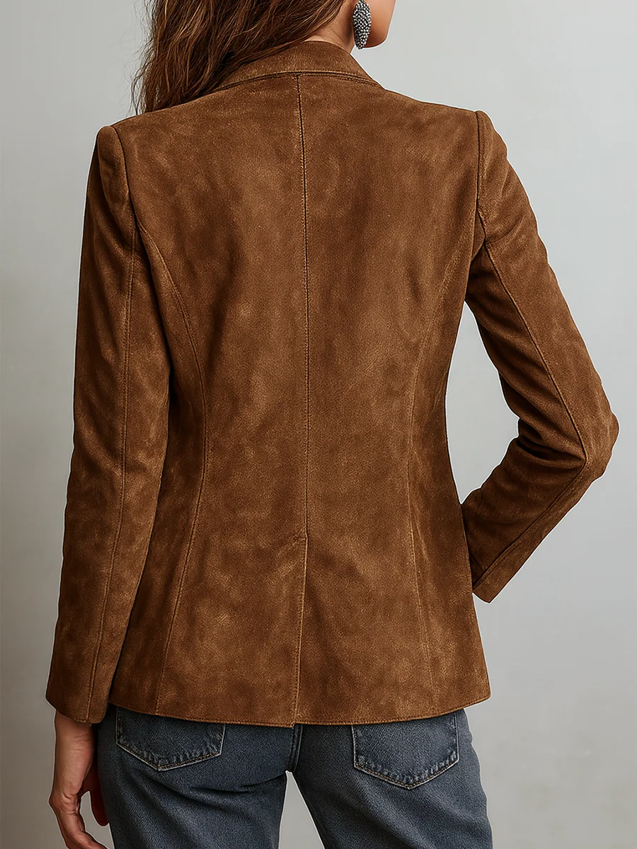 Roxy Retro Jacket | Eco-Friendly Suede, Vintage Design - Eliza-Warszawa