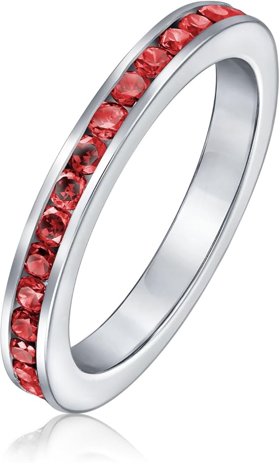 Ruby Eternity Band Ring | White Gold - Eliza-Warszawa