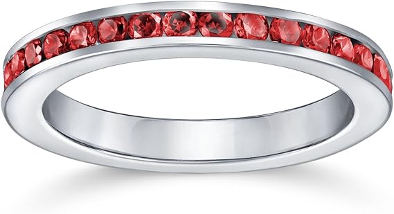 Ruby Eternity Band Ring | White Gold - Eliza-Warszawa