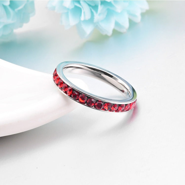 Ruby Eternity Band Ring | White Gold - Eliza-Warszawa