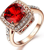 Ruby Halo Statement Ring | Rose Gold - Eliza-Warszawa