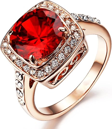 Ruby Halo Statement Ring | Rose Gold - Eliza-Warszawa