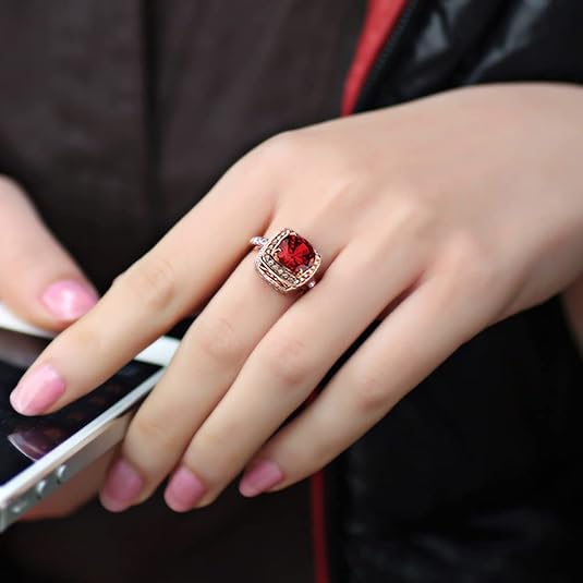 Ruby Halo Statement Ring | Rose Gold - Eliza-Warszawa