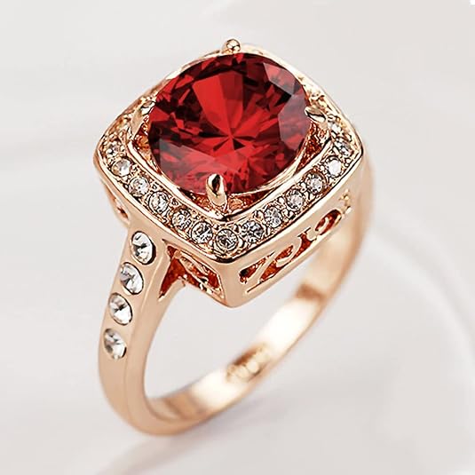Ruby Halo Statement Ring | Rose Gold - Eliza-Warszawa
