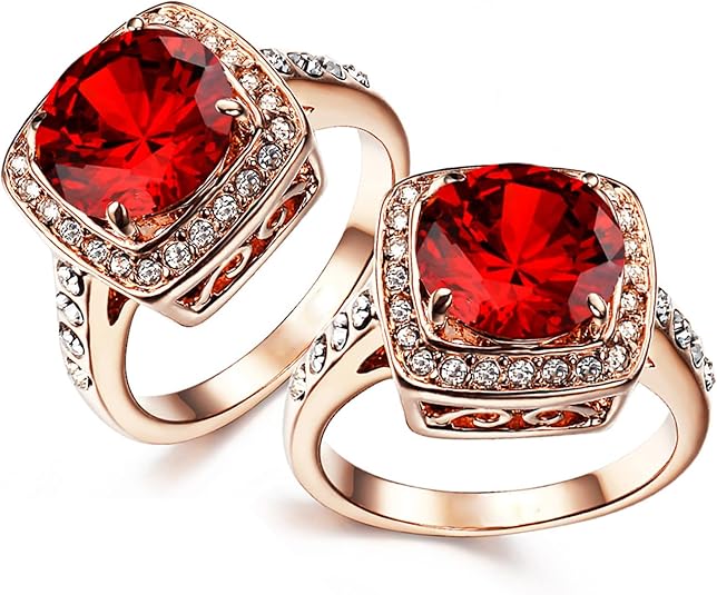 Ruby Halo Statement Ring | Rose Gold - Eliza-Warszawa