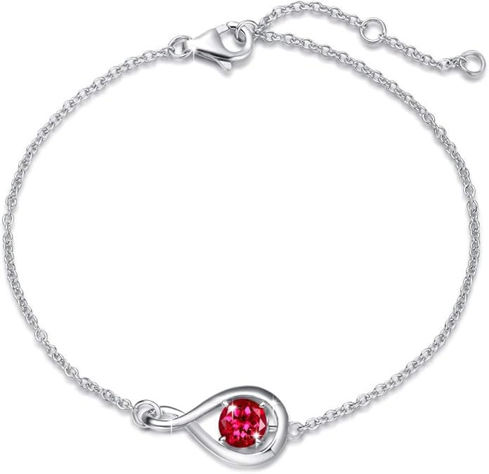 Ruby Infinity Bracelet | White Gold - Eliza-Warszawa