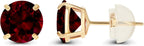 Ruby Round Stud Earrings | Gold - Eliza-Warszawa