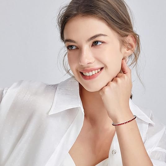 Ruby Tennis Bracelet | White Gold - Eliza-Warszawa