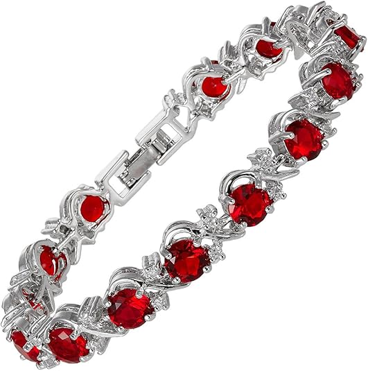 Ruby Vine Tennis Bracelet | White Gold - Eliza-Warszawa
