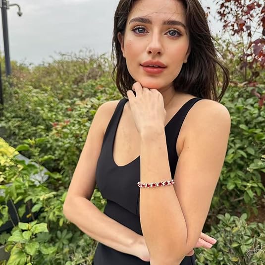 Ruby Vine Tennis Bracelet | White Gold - Eliza-Warszawa