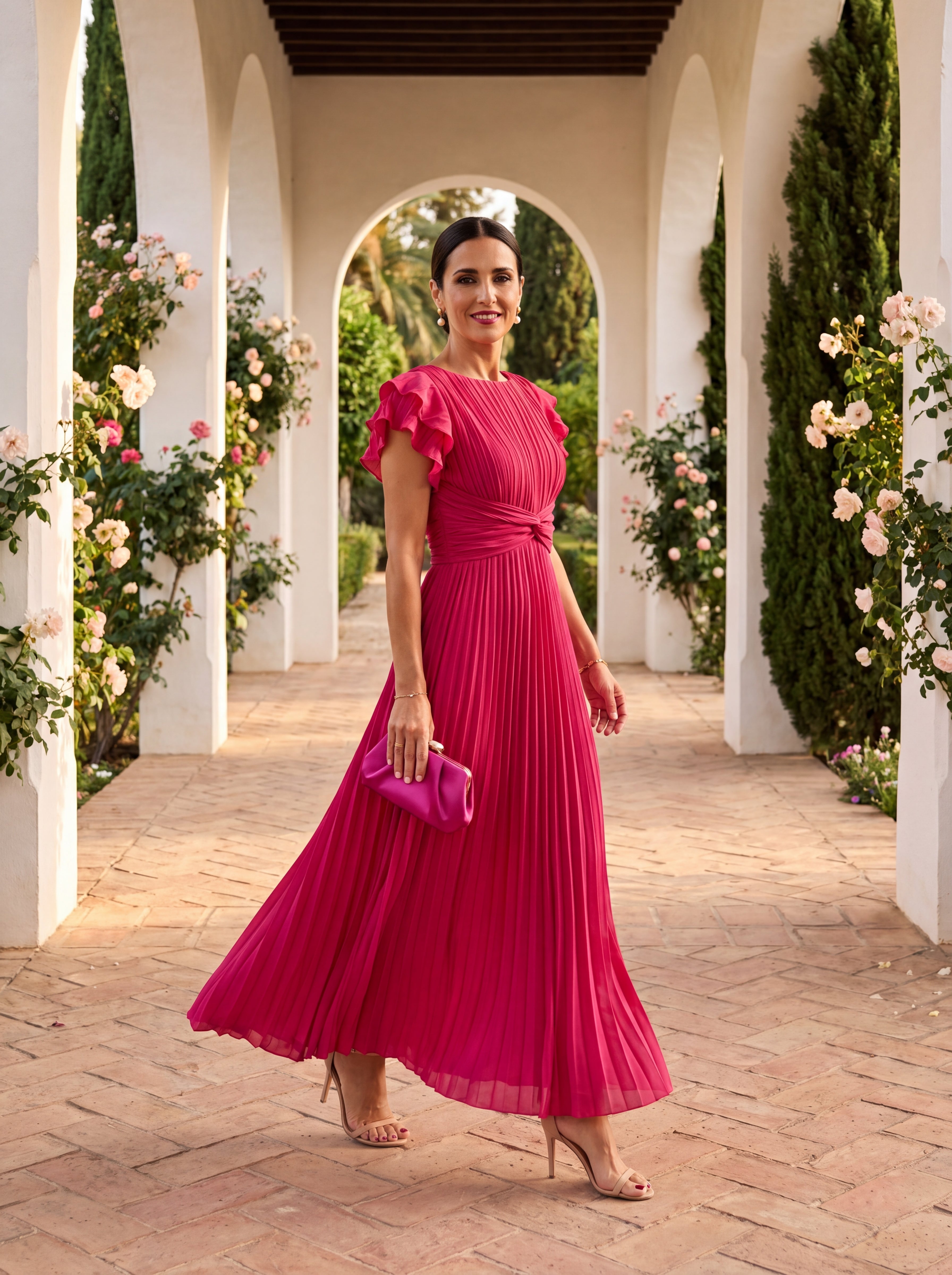 Seraphina™ | Elegant Pleated Maxi Dress with Twist Waist - Eliza-Warszawa