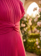 Seraphina™ | Elegant Pleated Maxi Dress with Twist Waist - Eliza-Warszawa
