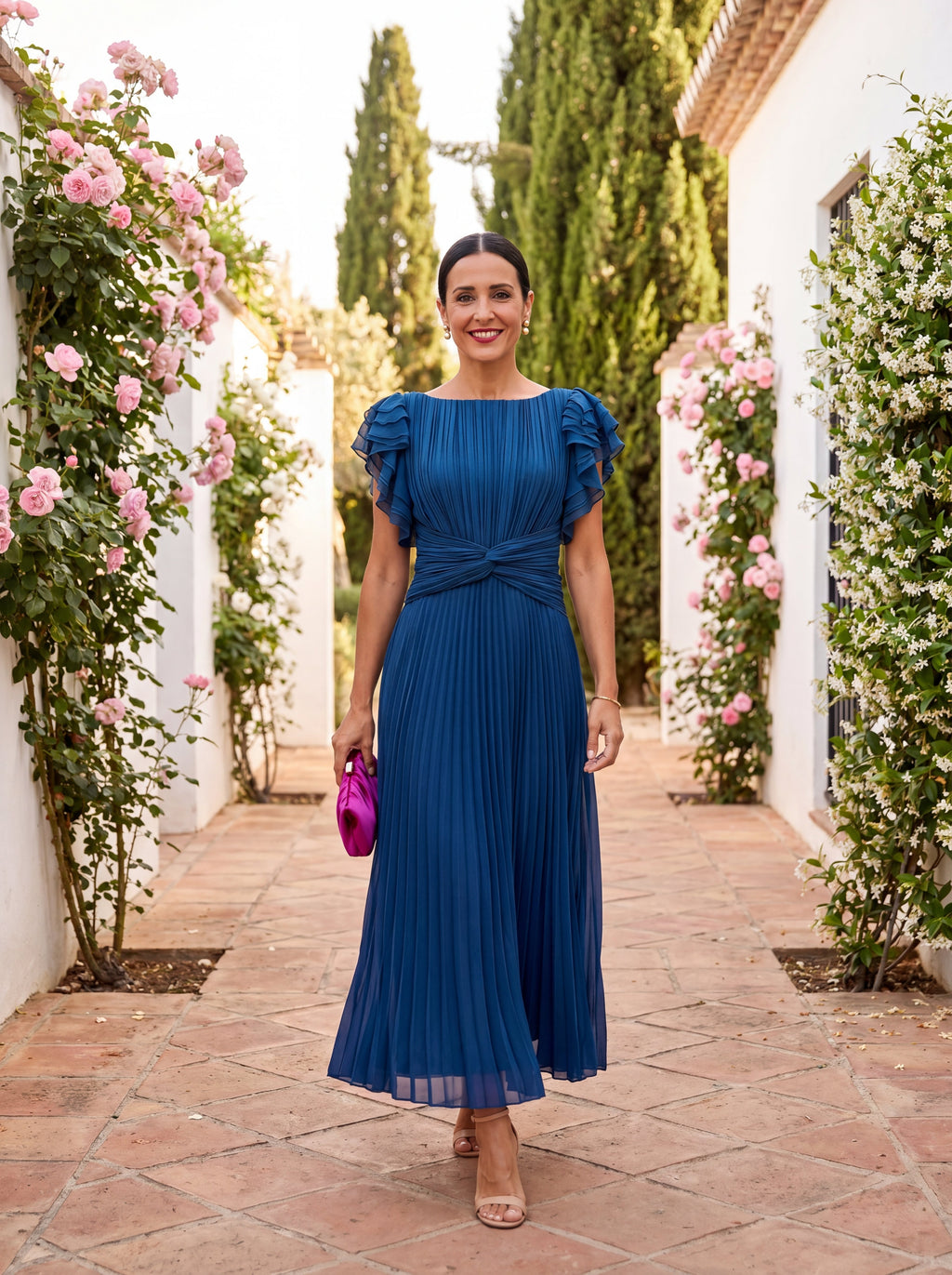 Seraphina™ | Elegant Pleated Maxi Dress with Twist Waist - Eliza-Warszawa