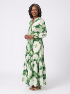 Sabine | Long Sleeve Maxi Dress with Tie Belt - Eliza-Warszawa