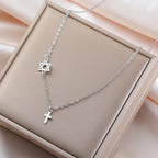 Sacred Star and Cross Pendant Necklace