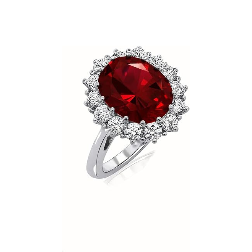 Scarlet Crown Ruby Ring | White Gold - Eliza-Warszawa