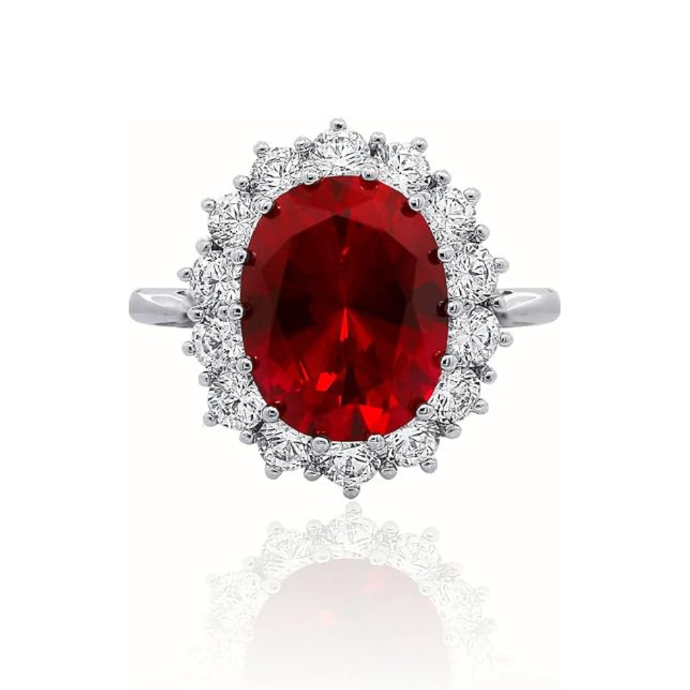 Scarlet Crown Ruby Ring | White Gold - Eliza-Warszawa