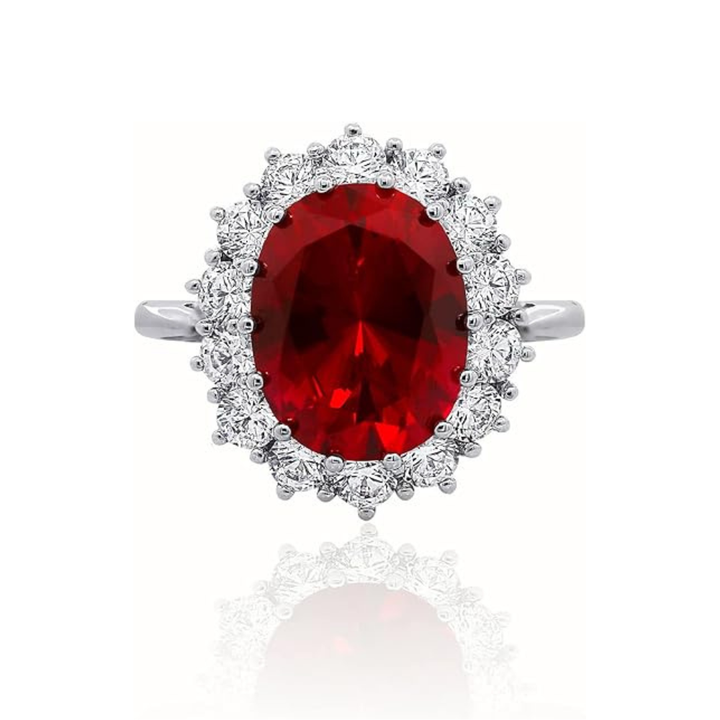 Scarlet Crown Ruby Ring | White Gold - Eliza-Warszawa