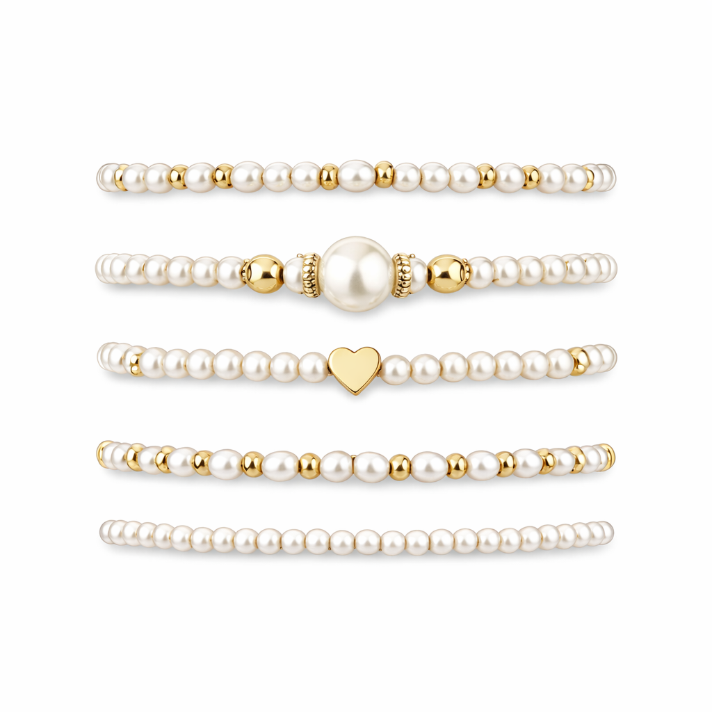 Set of Timeless Pearl Bracelets
