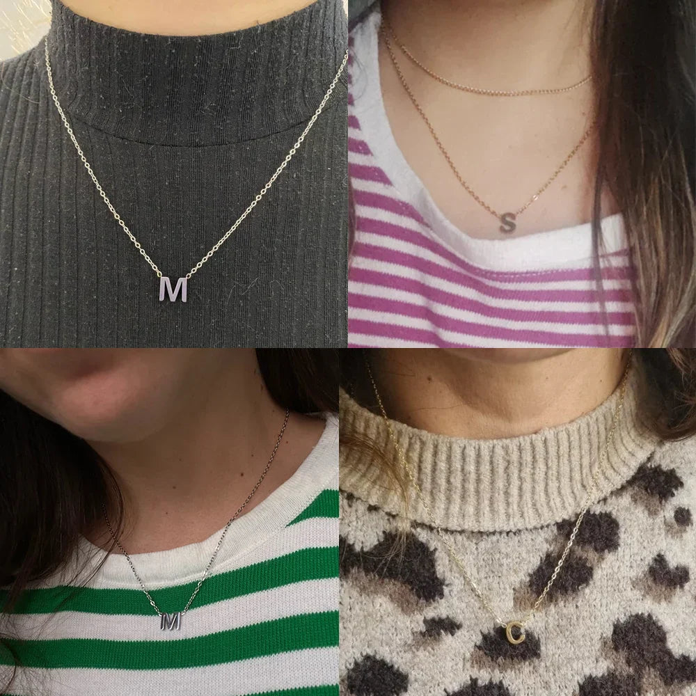 Shining Alphabet Pendant Necklace