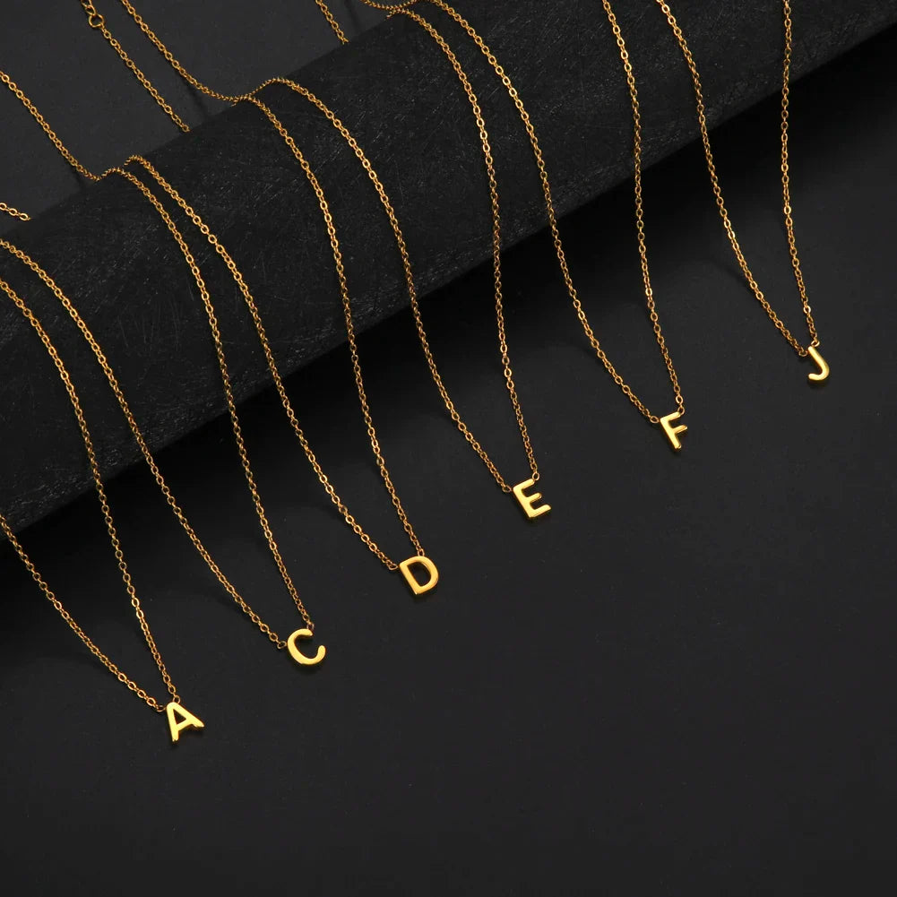 Shining Alphabet Pendant Necklace