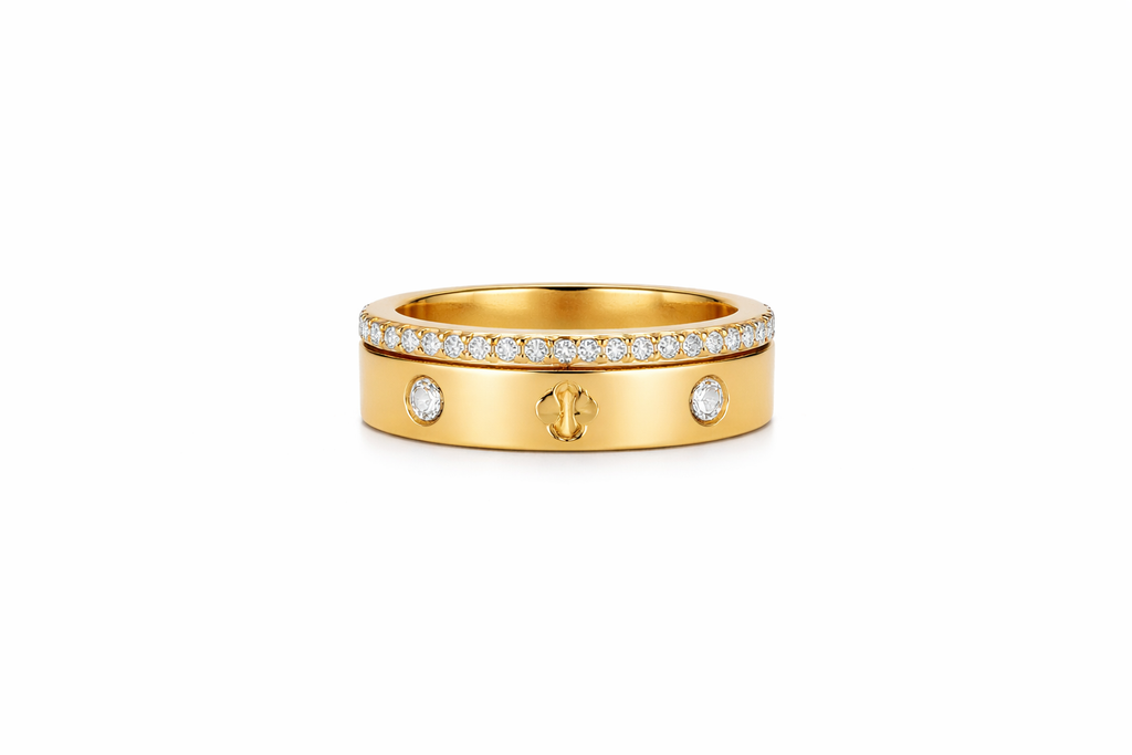 Shining Clover & Crystal Ring